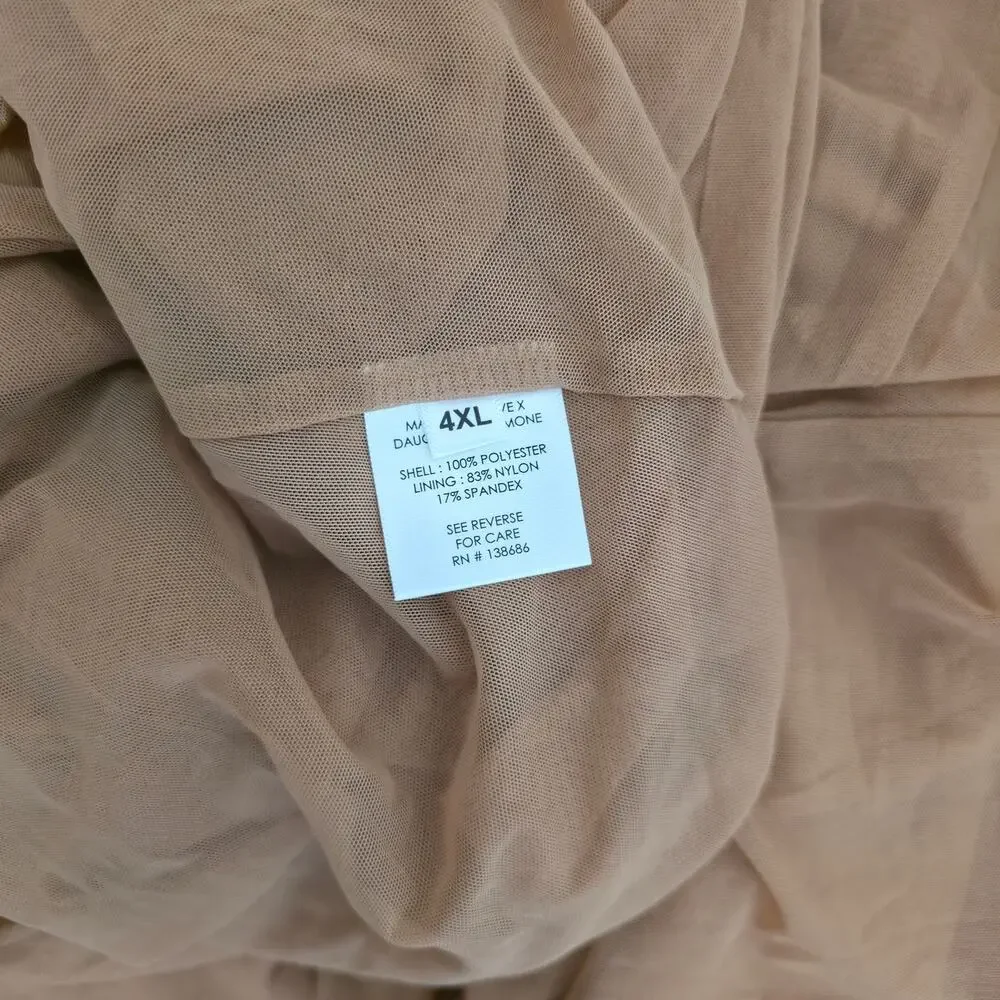 Daughters of Simone Anthro Nude Nev Crochet Lace Wedding Lined Boho Gown 4XL - Picture 10 of 12